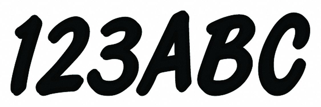 Letter and Number Label Set: Gen Identification/USCG, 3 in Character Ht, Proprietary, Black/Yellow