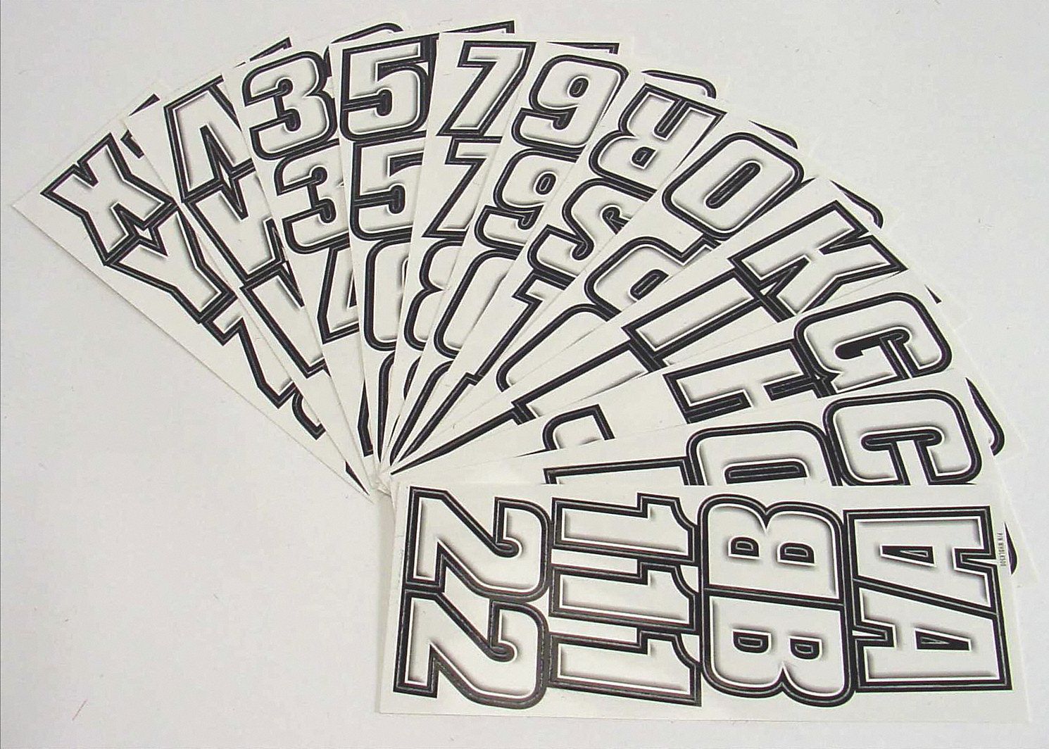 Letter and Number Label Set: Gen Identification, 2 in Character Ht, Proprietary, Black/White, Vinyl