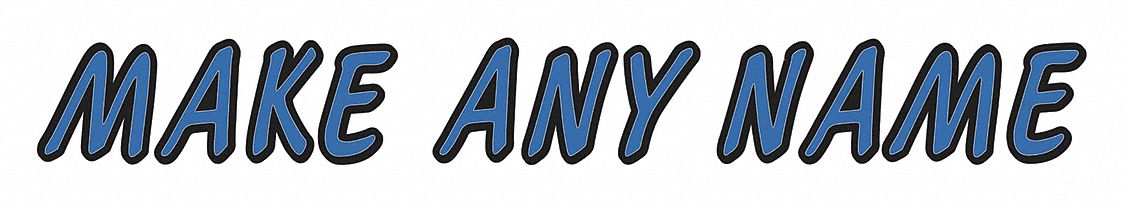 Letter Label Set: Gen Identification, 5 in Character Ht, Proprietary, Black/Blue, Vinyl, Die Cut