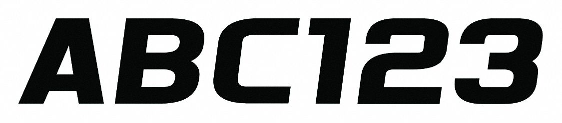 Letter and Number Label Set: Gen Identification/USCG, 3 in Character Ht, Proprietary, Black, Vinyl