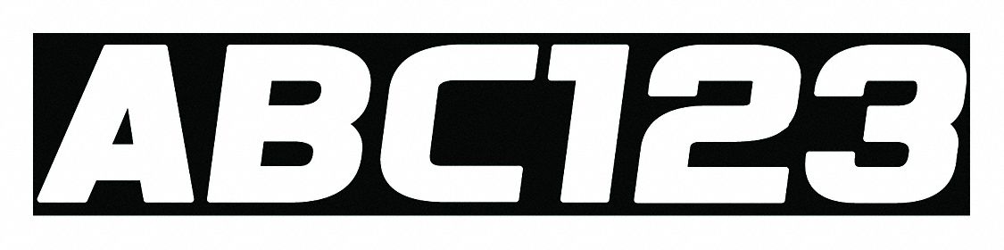 Letter and Number Label Set: Gen Identification/USCG, 3 in Character Ht, Proprietary, White, Vinyl