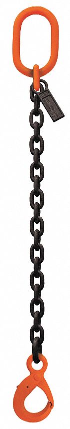 6 ft Number of Sling Legs: 2 Oblong Grade 100 Alloy Steel Locking Hook Chain Sling 