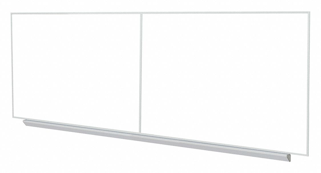 Dry Erase Board: Porcelain, Framed Style, Aluminum Frame, 48 in Overall Ht, 192 in Overall Wd