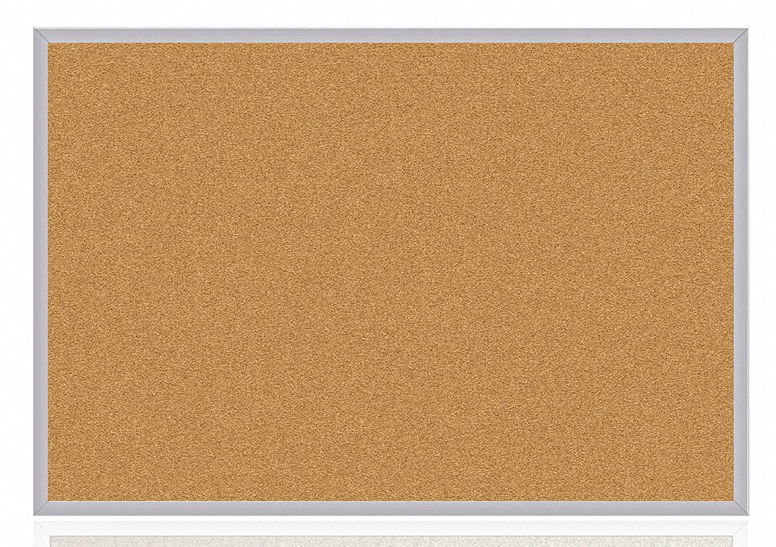Bulletin Board: Cork, Wall Mounted, 48 1/2 in Overall Ht, 120 1/2 in Overall Wd, Natural
