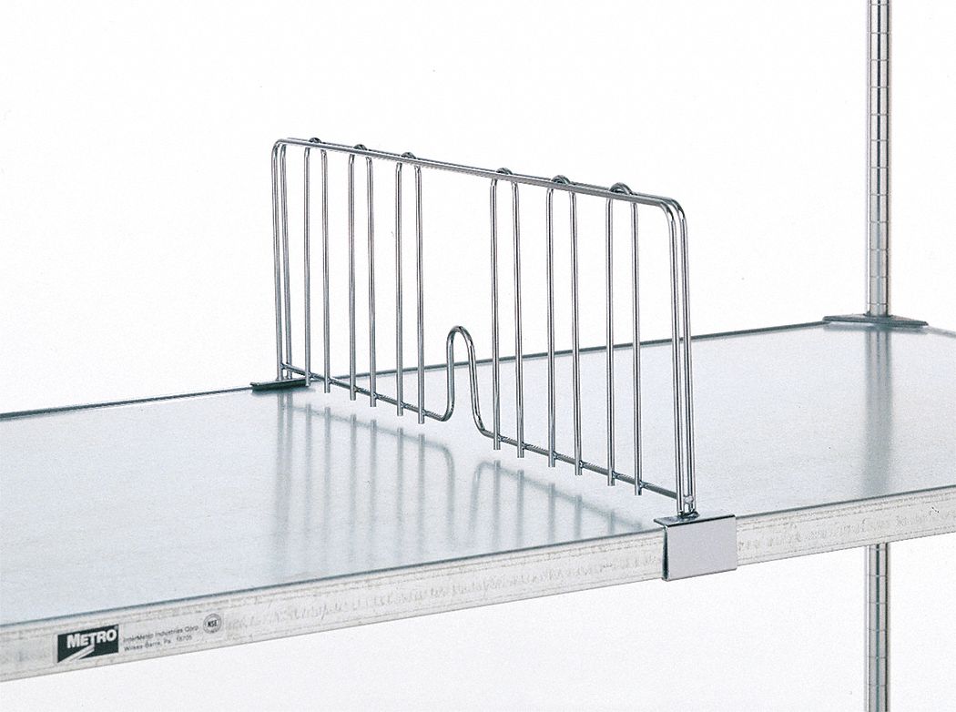 SHELF DIVIDER, 24 IN X 2⅛ IN X 8 IN, STAINLESS STEEL