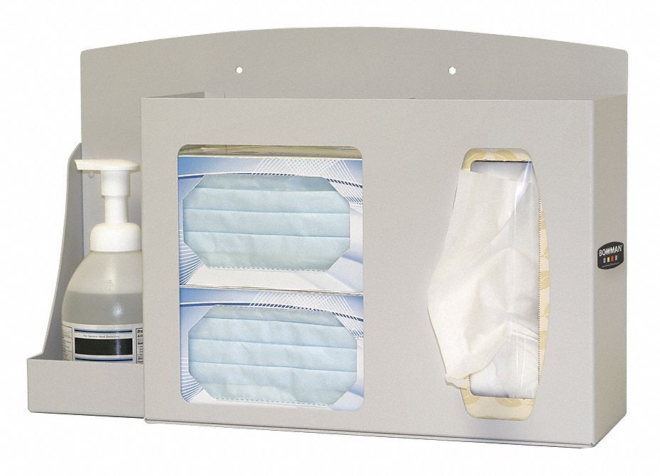 BOWMAN MFG CO Respiratory Hygiene Station, Beige Quartz, Aluminum, 17