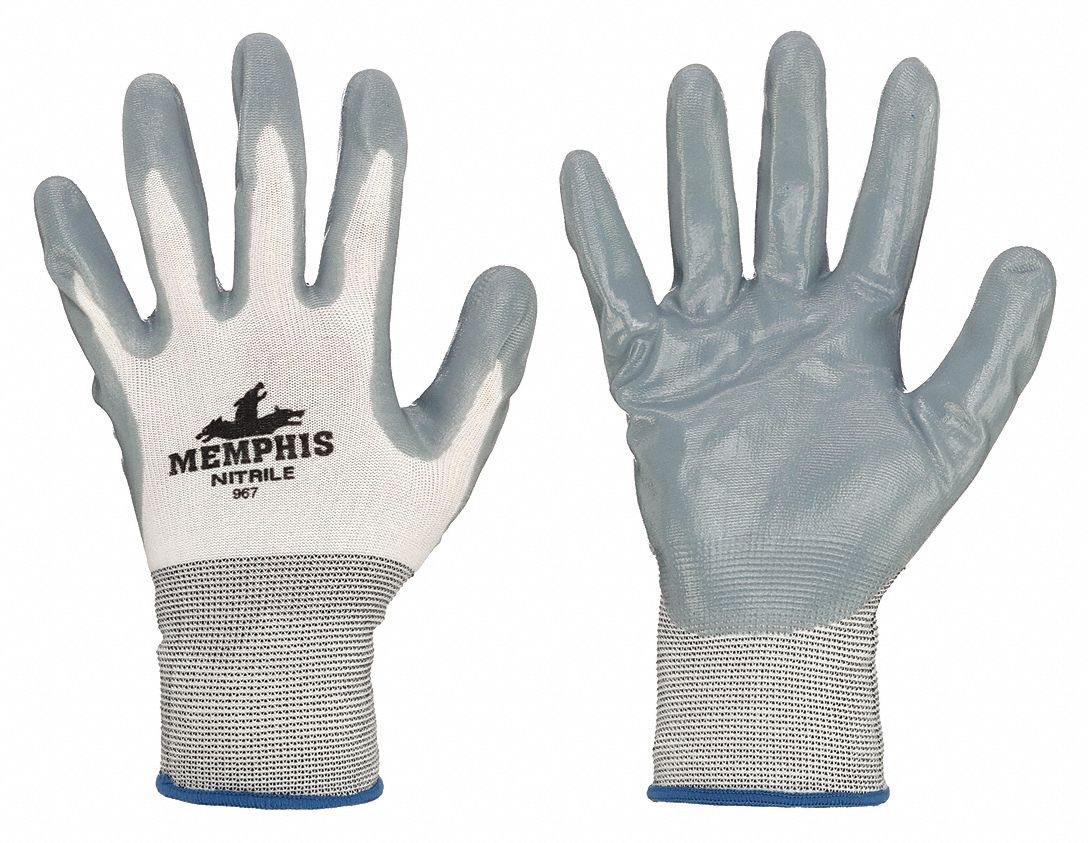 COATED GLOVES, XL (10), SMOOTH, NITRILE, DIPPED PALM, ANSI ABRASION LEVEL 4