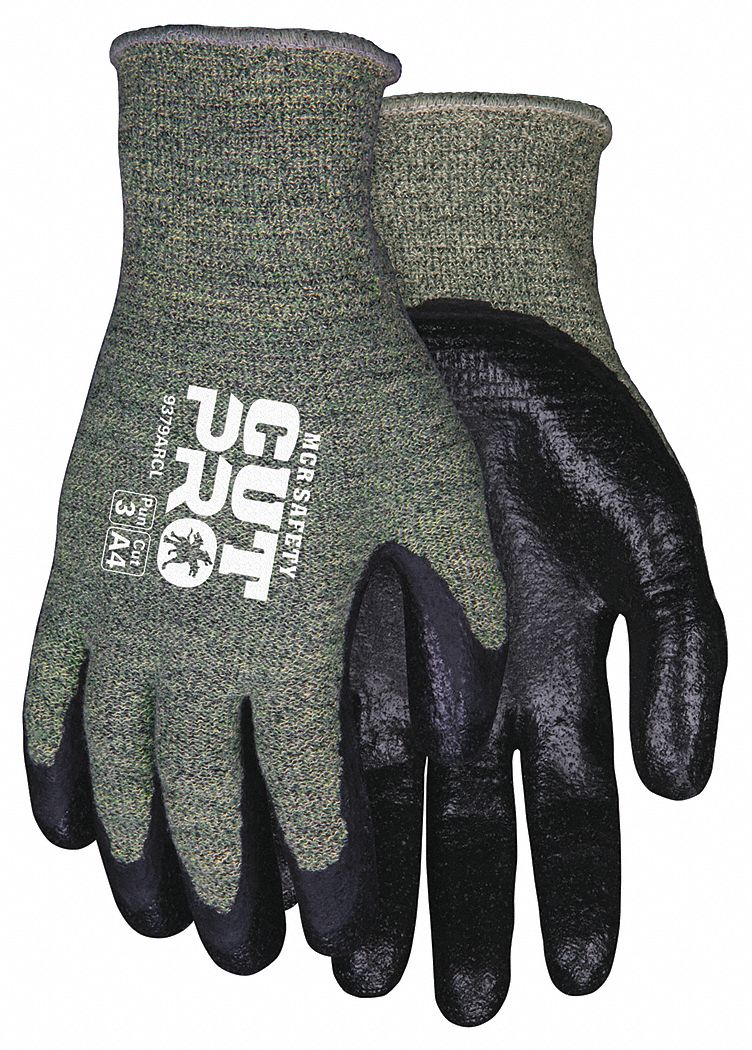 MCR SAFETY CUT-RESISTANT GLOVES, L (9), 1 PPE CAT, 4 CAL/SQ CM ATPV RATING,  NEOPRENE/NITRILE - Knit Arc Flash & Flame-Resistant Gloves - MSF9379ARCL