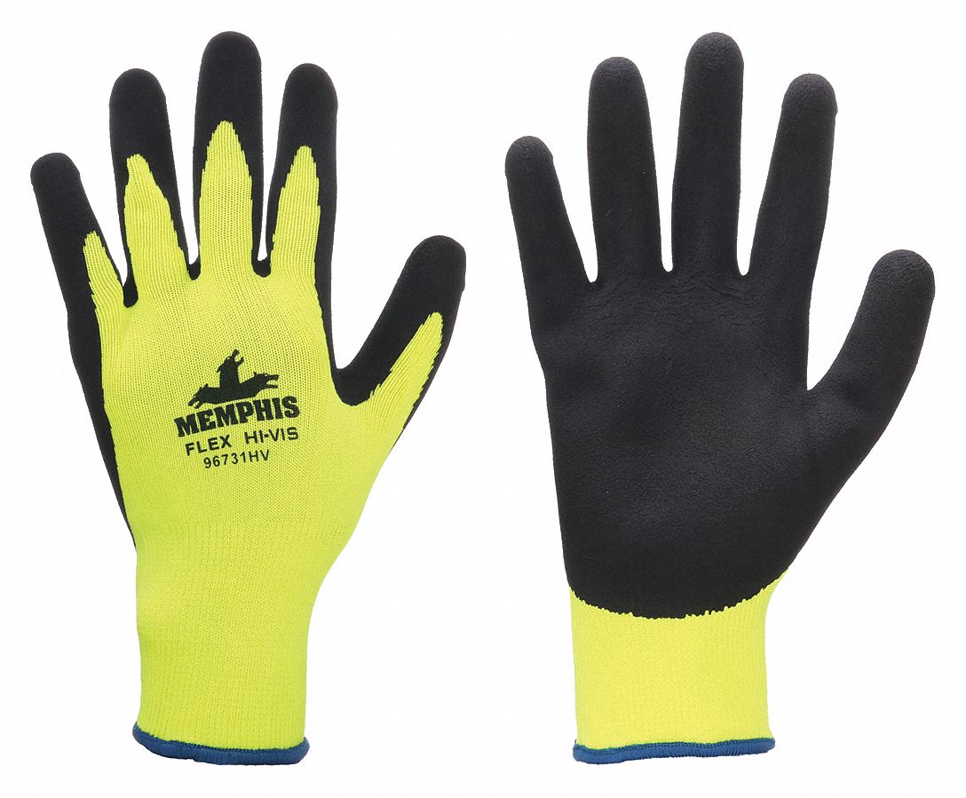 COATED GLOVES, S (7), SANDY, FOAM LATEX, DIPPED PALM, ANSI ABRASION LEVEL 4