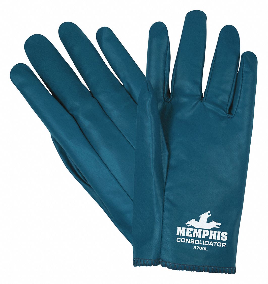 Chemical Gloves, XL, 9 in. L, Blue, PK12