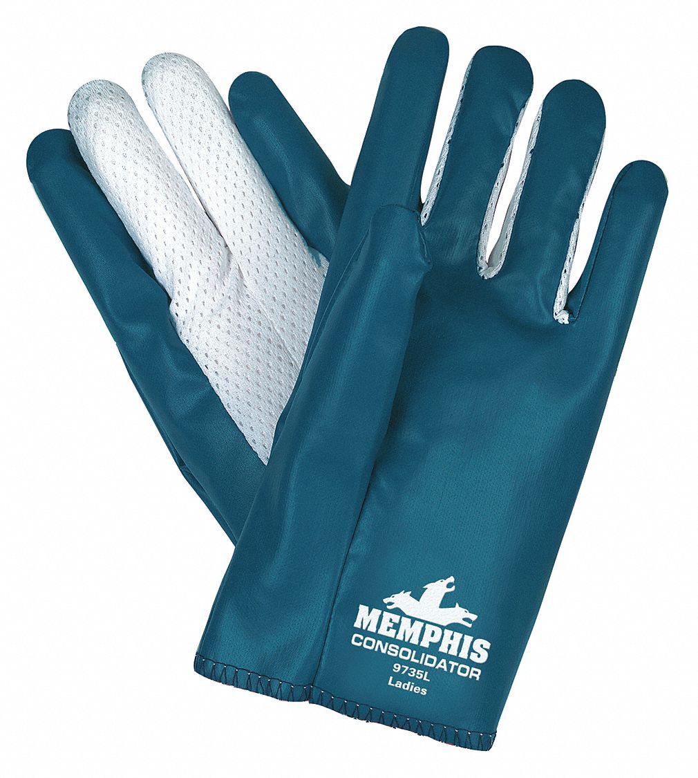 Chemical Gloves, 8-1/2in.L,