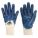 COATED GLOVES, L, FLAT, NITRILE, ¾, ANSI ABRASION LEVEL 3, WHITE/BLUE