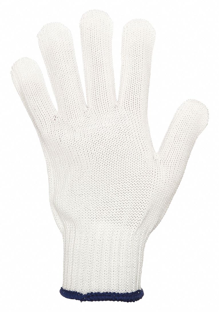 COATED GLOVE, L (9), ANSI CUT LEVEL A7, UNCOATED, SPECTRA, 7 GA, WHITE