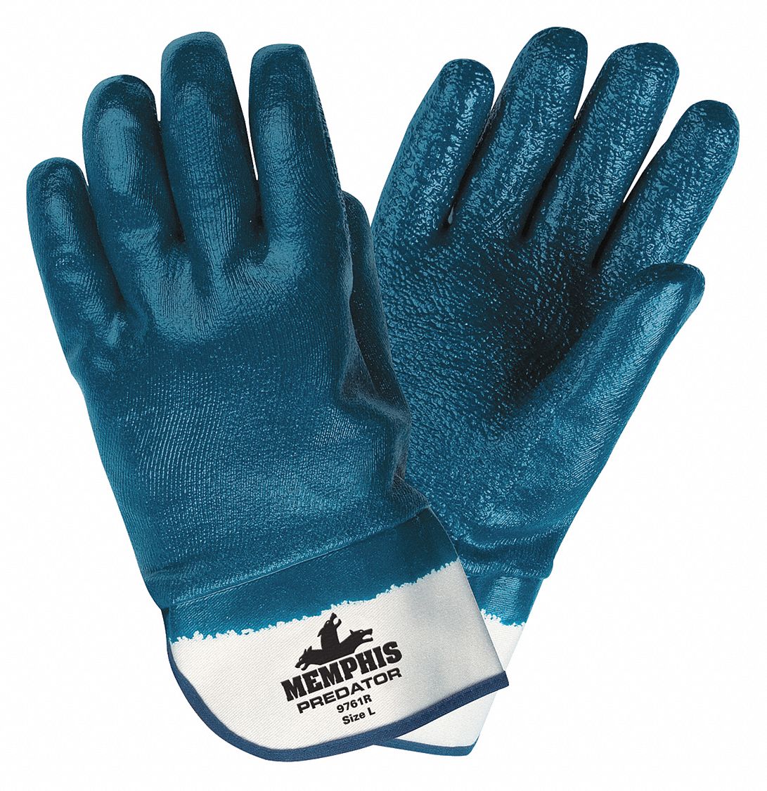 PREDATOR COATED GLOVES, L, ANSI ABRASION LEVEL 4, NITRILE, 12 PK