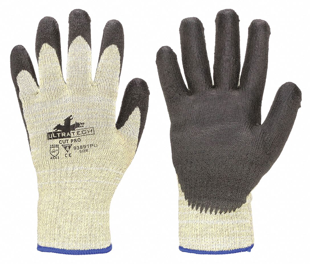 MCR SAFETY COATED GLOVES, S (7), ANSI CUT LEVEL A4, DIPPED PALM