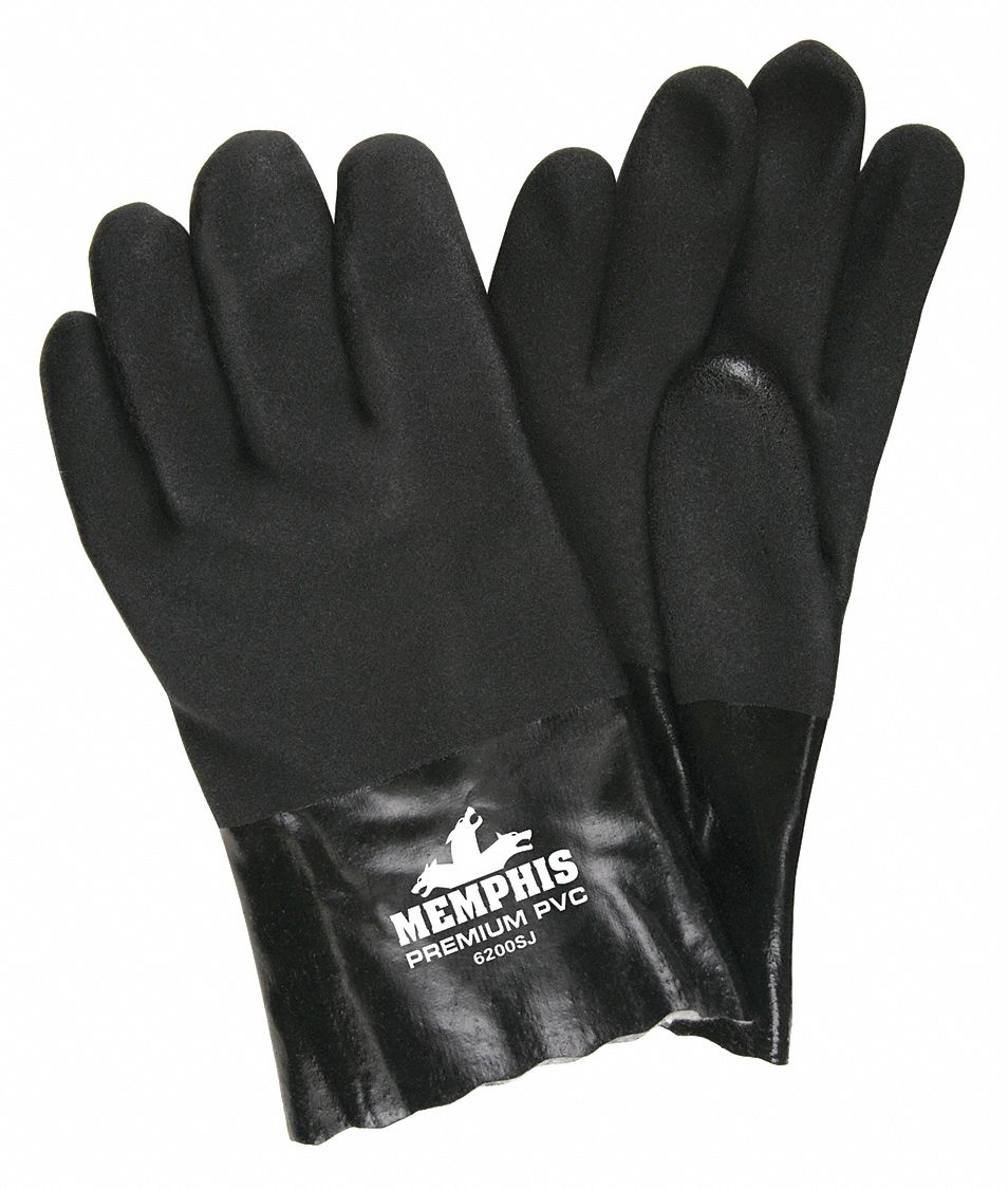 GANTS RÉSISTANTS AUX PRODUITS CHIMIQUES, 59 MIL,10 PO DE L, NOIR, NITRILE