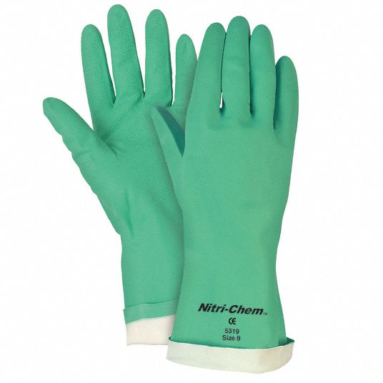 MCR SAFETY Chemical Resistant Gloves, L, Glove Materials Nitrile, 1 PR 48GM735319 Grainger