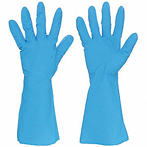 CHEMICAL RESISTANT GLOVES, 8 MIL, 13 IN LENGTH, DIAMOND, XL, BLUE