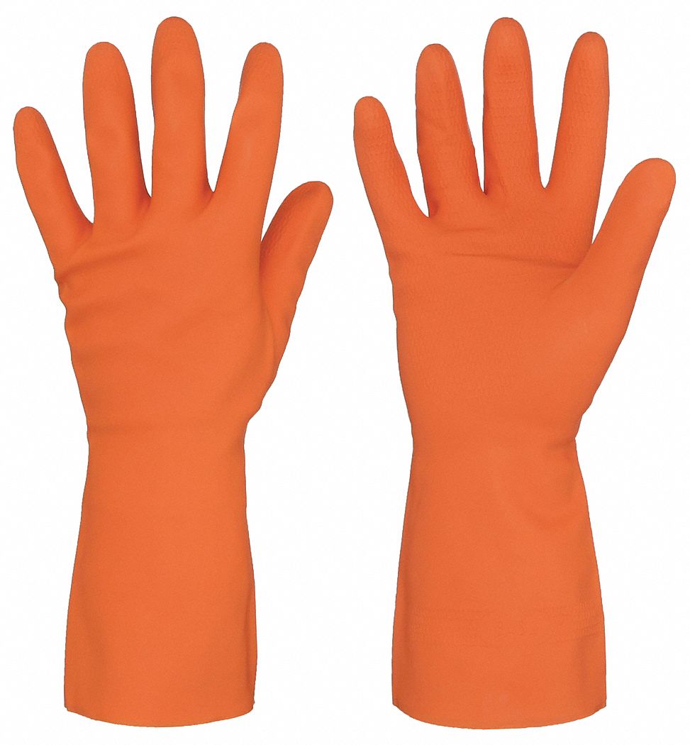 CHEMICAL RESISTANT GLOVES, 28 MIL, 12 IN LENGTH, HONEYCOMB, L, ORANGE