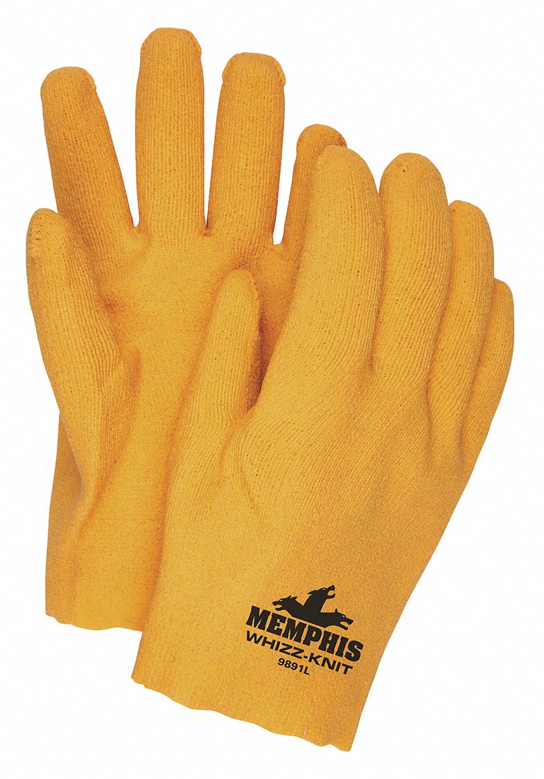 GLOVE,WHITE/GOLD,SLIP-ON,L