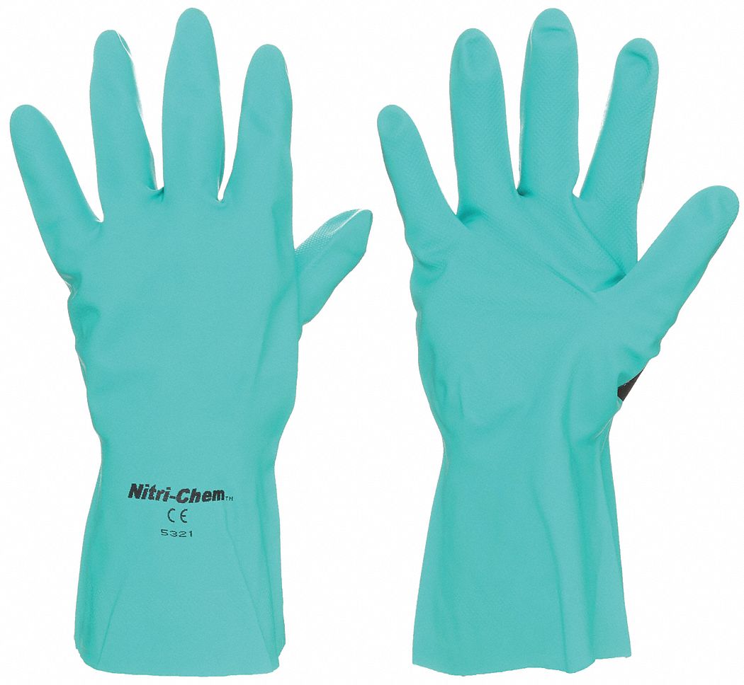 Chemical-Resistant Gloves: 5321, MCR SAFETY Nitri-Chem, 11 2XL Glove Size, Gen Purpose, 2XL, 1 PR