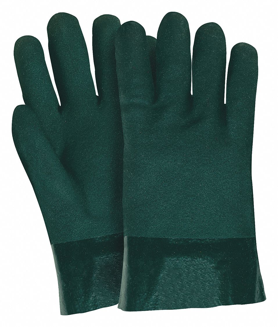 GANTS RÉSISTANTS AUX PRODUITS CHIMIQUES,10 PO,GRAIN,G,VERT,6421,1 PR
