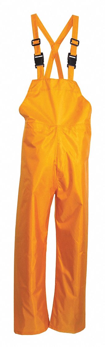 Rain Bib Overall, Unrated, Yellow, 4XL