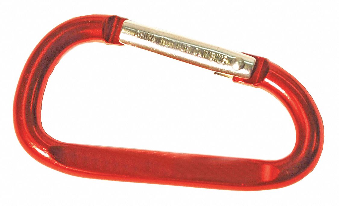 CARABINER,RED,ALUMINUM,2