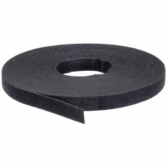 1/2 x 75' - Loop - Black Velcro Brand Tape - Individual Strips