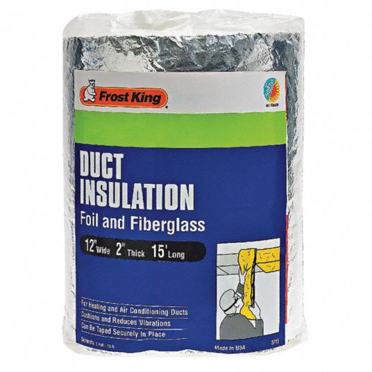 FROST KING Duct Insulation, Wrap, Fiberglass, 12 in Duct Insulation