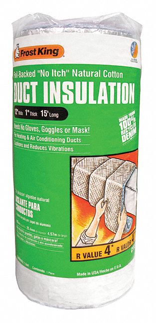 DUCT INSULATION,COTTON,15 FT. L