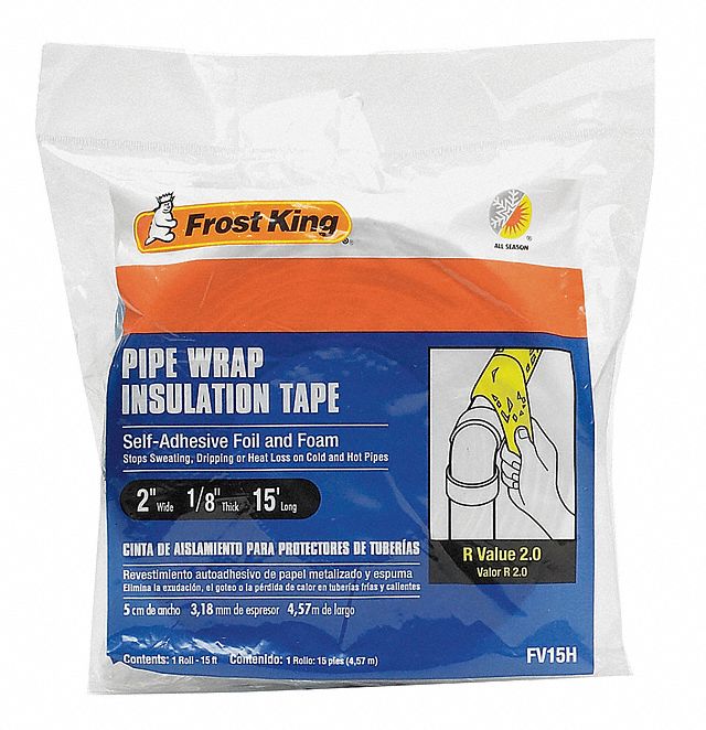 FROST KING, FSK, 15 ft Overall Lg, Pipe Insulation Wrap - 48H494