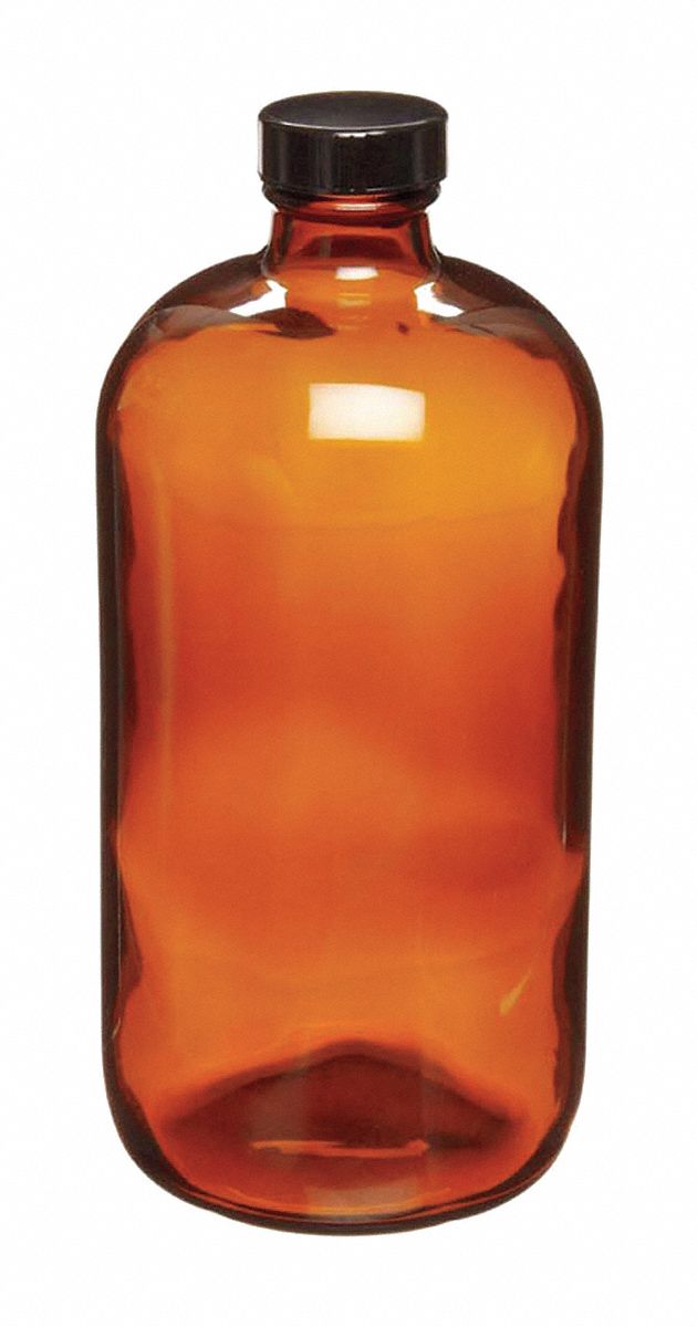 Bottle, 174 mm H, Amber, 76 mm Dia, PK24
