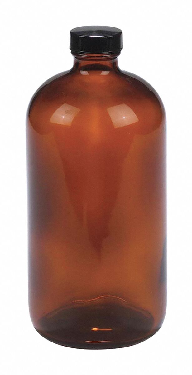 Bottle, 174 mm H, Amber, 76 mm Dia, PK24