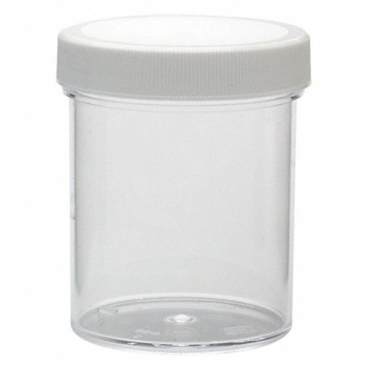 WHEATON Wide Mouth Round Jar, Plastic, 125 mL, Clear, 36 PK - 48H766 ...