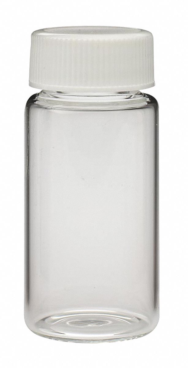 Sample Vial: Borosilicate Glass, 20 mL Capacity - mL, 0.67 fl oz Capacity - oz, 500 Vials Included