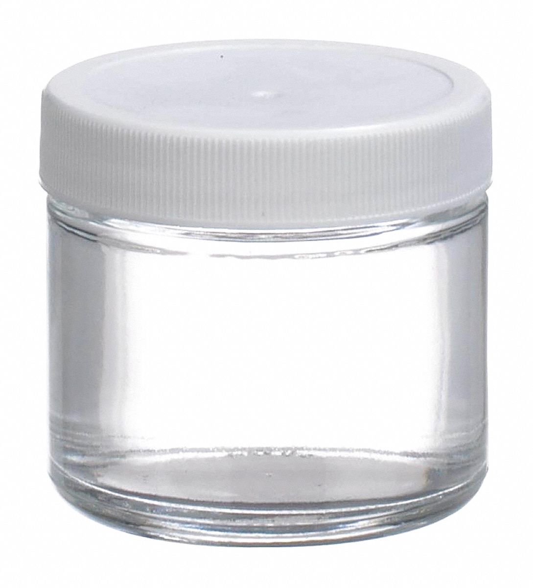 Jar: Soda Lime Glass, 60 mL Capacity - mL, 2 fl oz Capacity - oz, Closure Included, 55 mm Body Dia