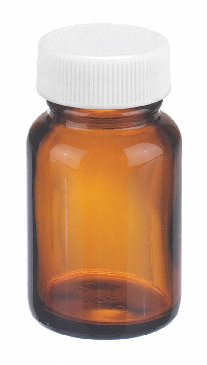 Bottle, 65 mm H, Amber, 37 mm Dia, PK24