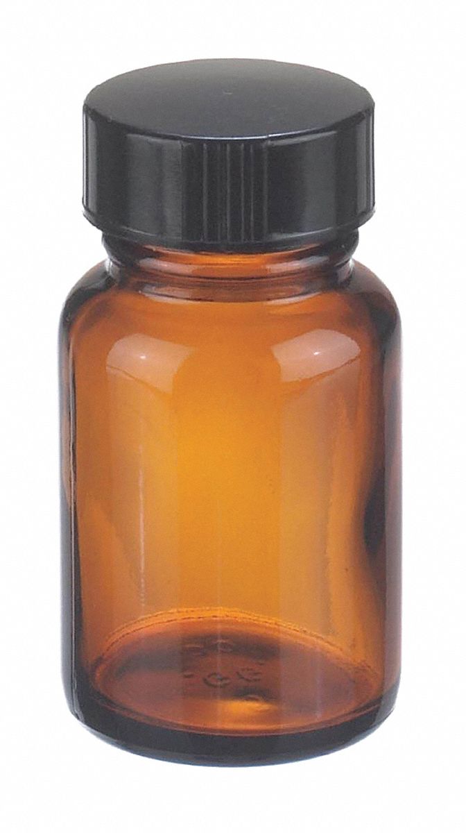 Bottle, 65 mm H, Amber, 37 mm Dia, PK24