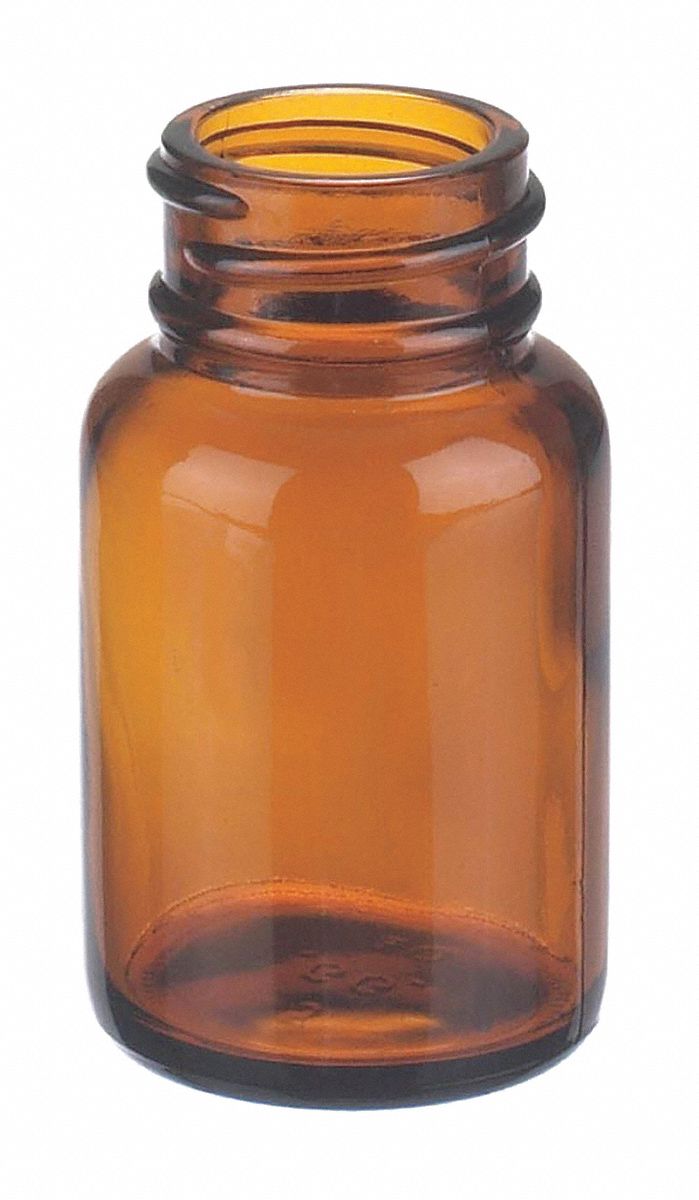 Bottle, 65 mm H, Amber, 37 mm Dia, PK432