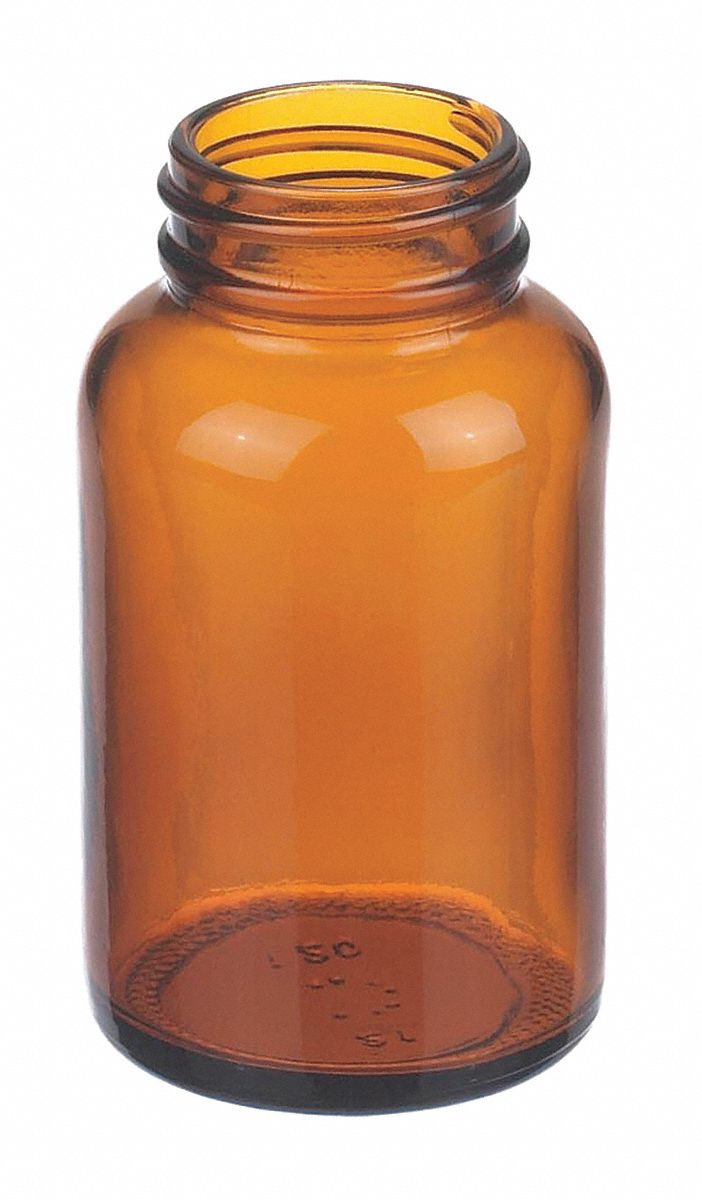 Bottle, 95 mm H, Amber, 54 mm Dia, PK180