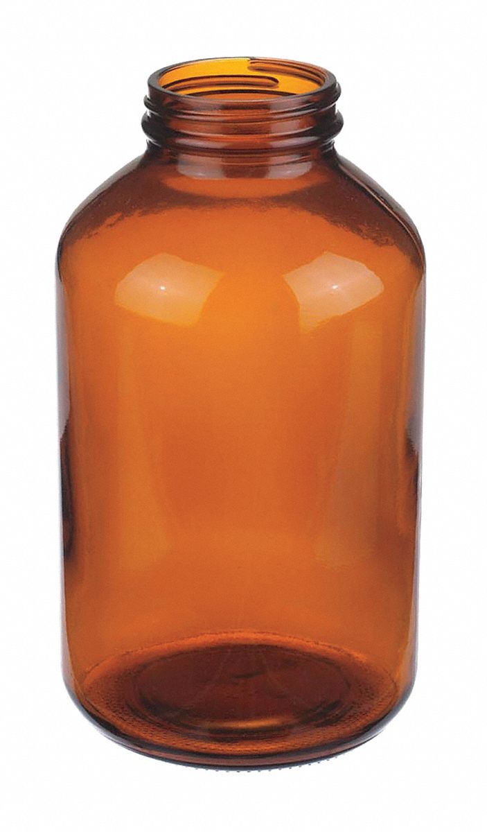 Soda Lime Glass, 1 L Capacity mL, Bottle 48H923W216965 Grainger