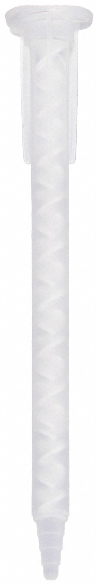 Mixing Nozzle: For 1:1/2:1/4:1 Mix Ratios, Clear, 6 in Long, Stepped Taper Tip, 10 PK