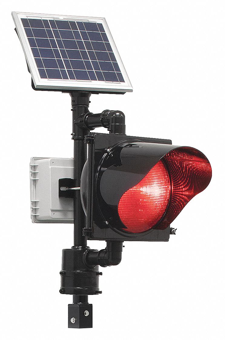 Solar Flashing Beacon,Red,36 in. H Grainger