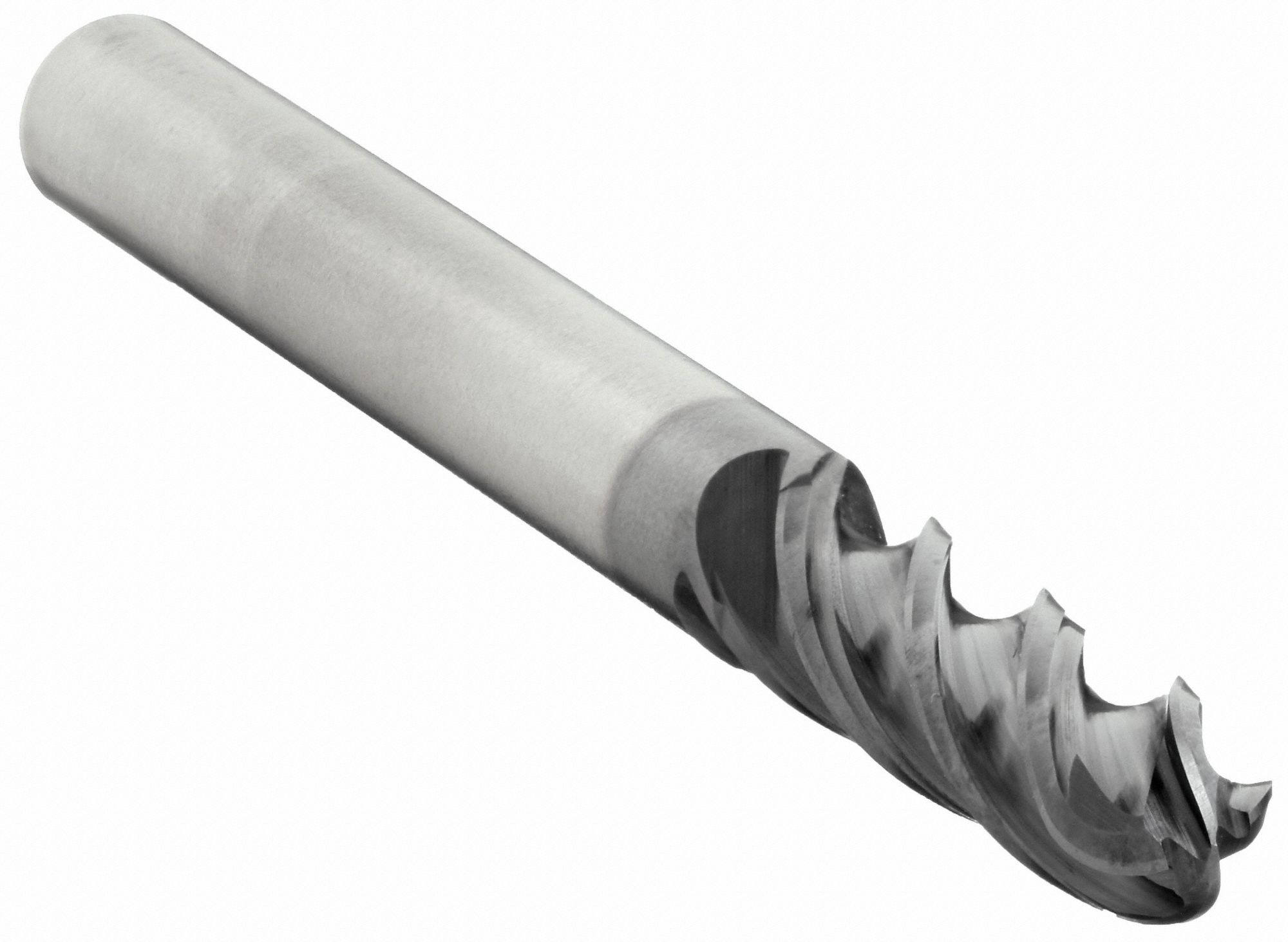 Ball End Mill: Carbide, AlTiN Coated, 4 Flute, 1/4" Mill Dia, 3/4" LOC, 2-1/2" OAL