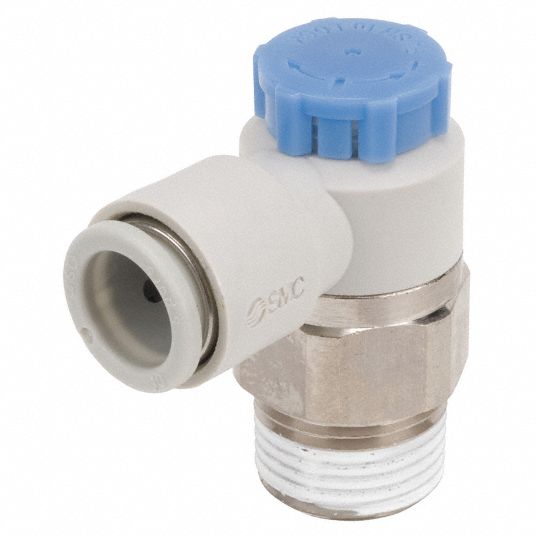 SMC, BSPT x Tube, 3/8 in Valve Port Size, Speed Control Valve 48J204