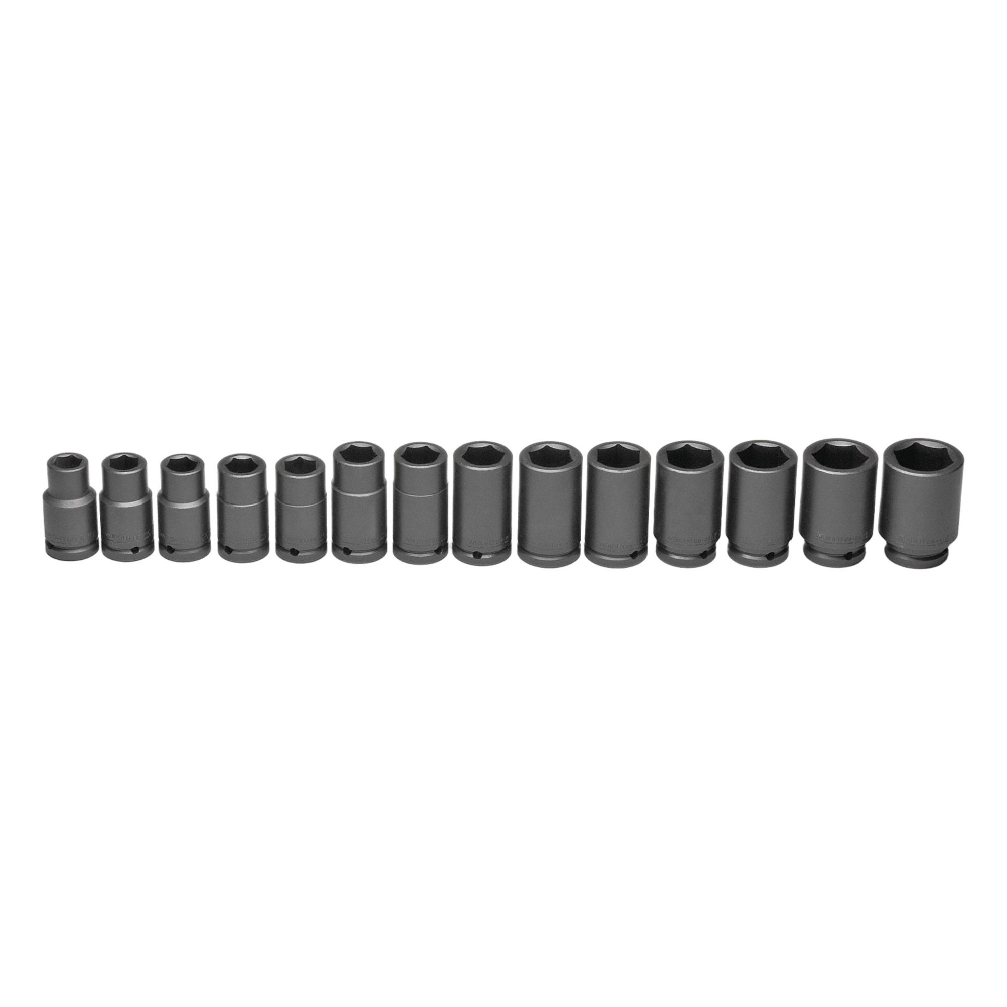 Impact Socket Set: 3/4 in Drive Size, Small Set (0-50 pieces) Set Size, 14 Pieces, Metric