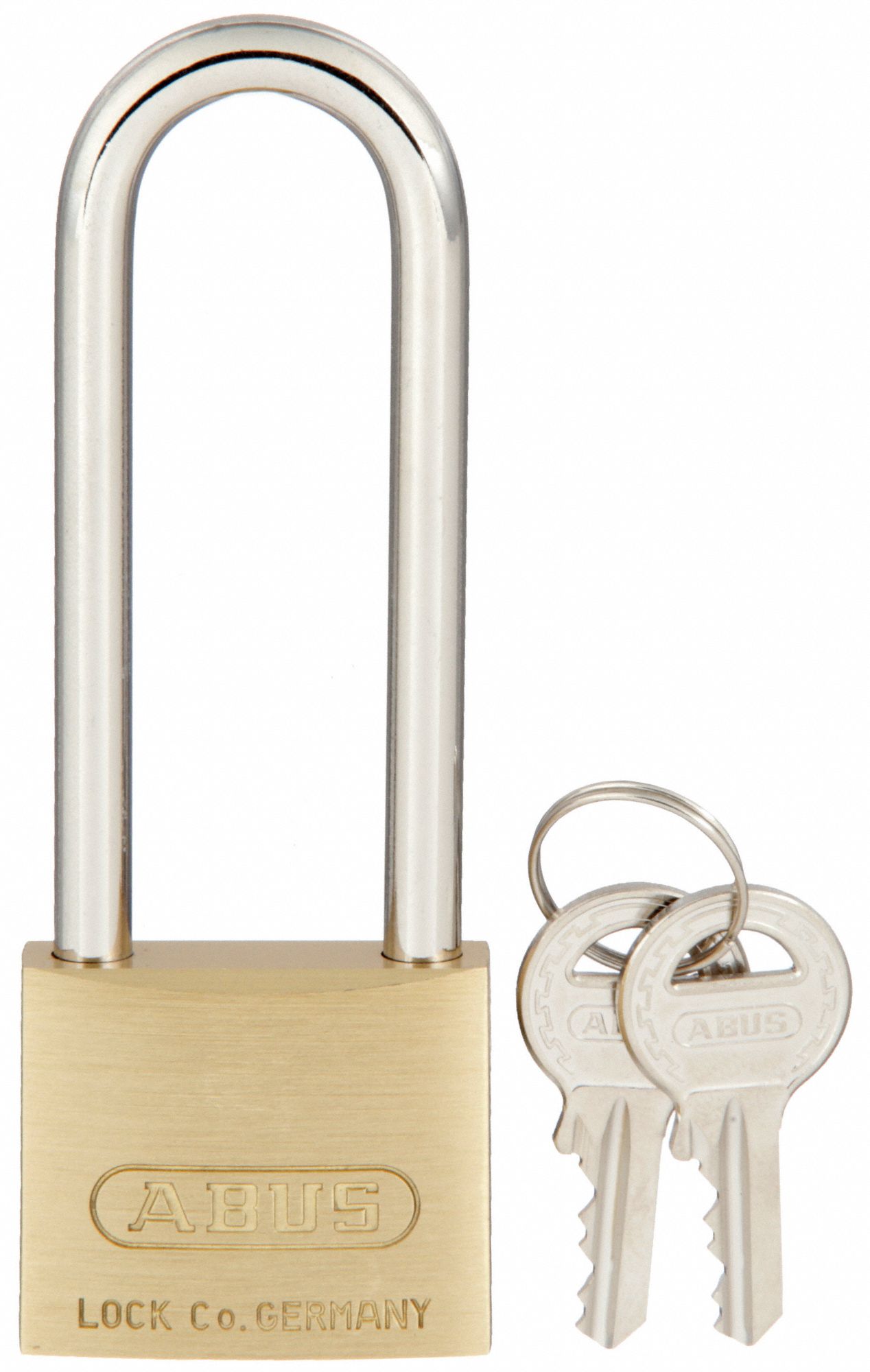 KEYED PADLOCK,BRASS,1-9/16 IN. H,YELLOW