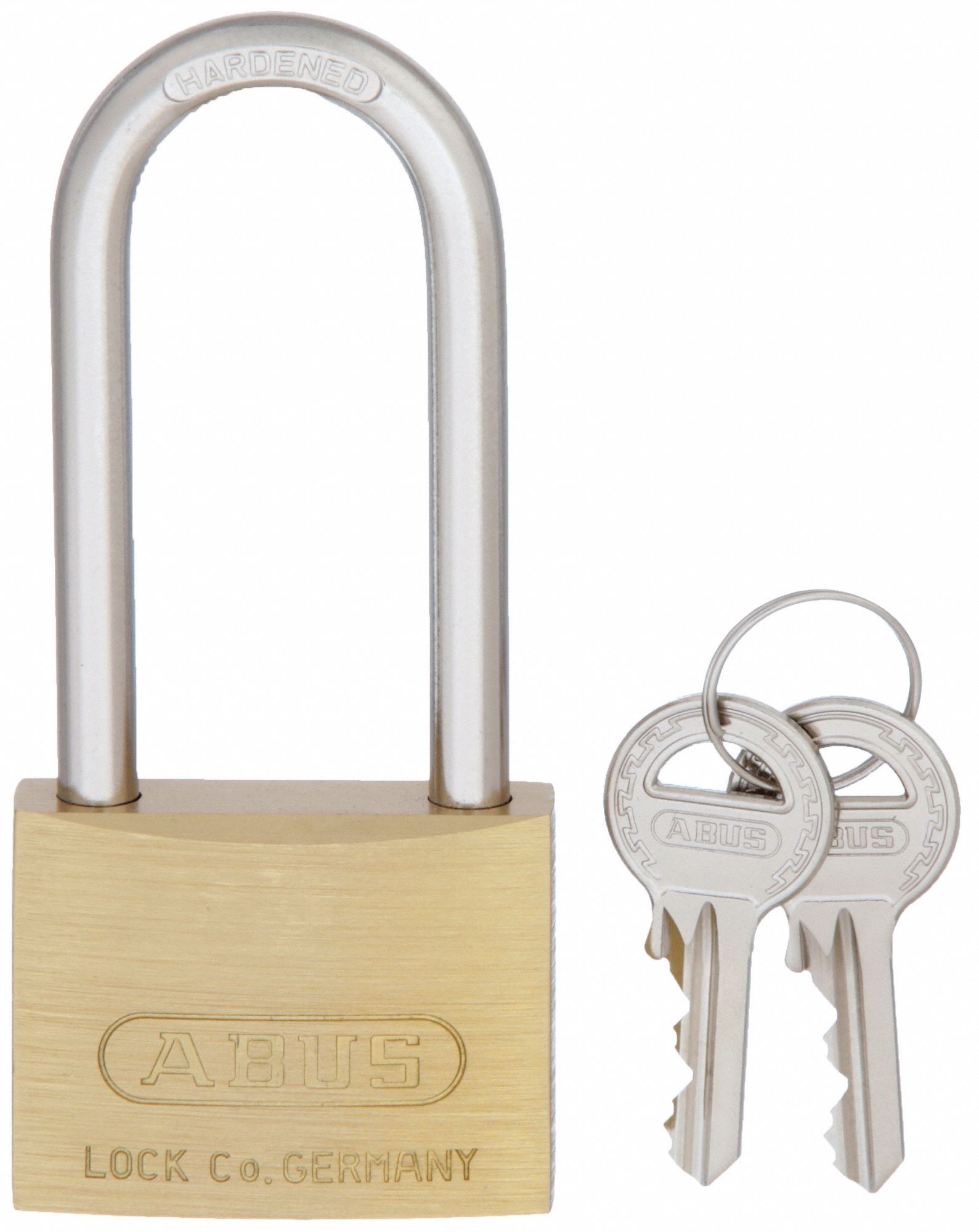 KEYED PADLOCK,BRASS,1-37/64 IN. W,YELLOW