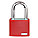LOCKOUT PADLOCK, KEYED DIFFERENT, ALUMINUM, COMPACT BODY, HARDENED STEEL, RED, 1-7/16 IN H